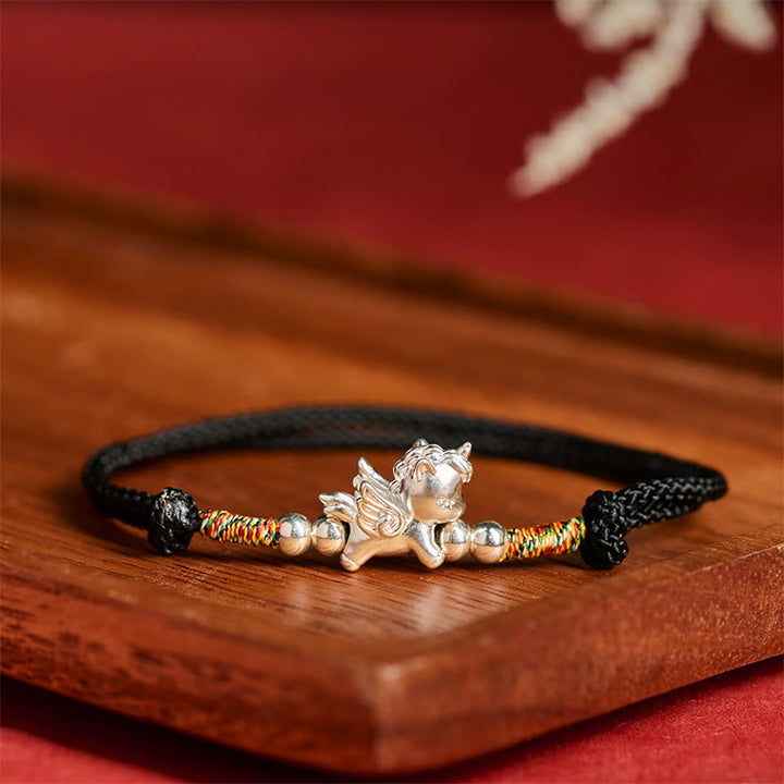 Buddha Stones "All the Best for Fortune and Protection" 925 Sterling Silver Year Of The Horse String Bracelet Includes Gift Message Card - image 20