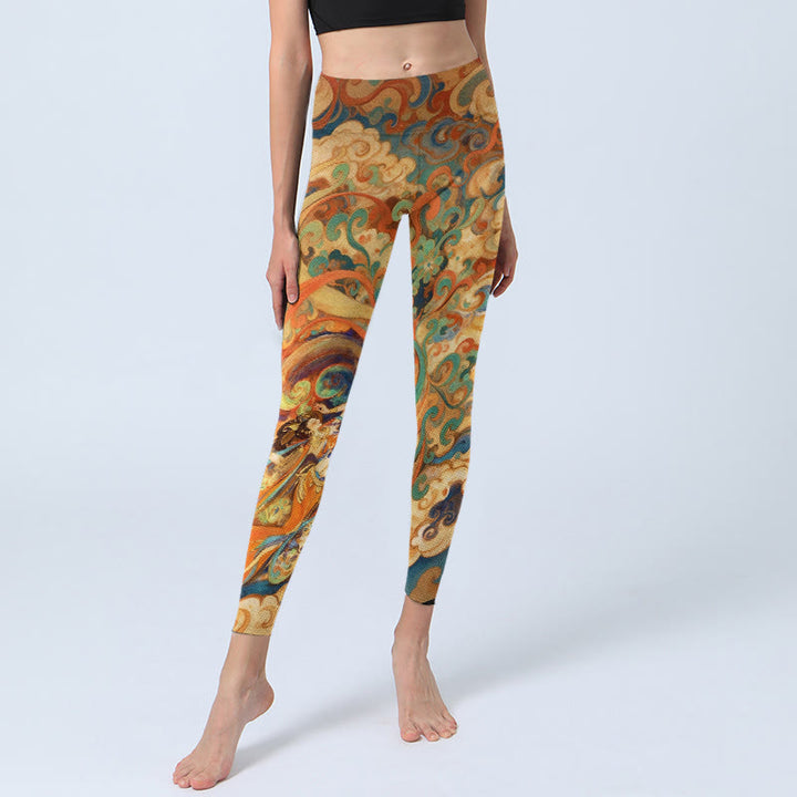 Buddha Stones Gorgeous Fairy Cloud Pattern Print Gym Leggings Women's Yoga Pants - image 5