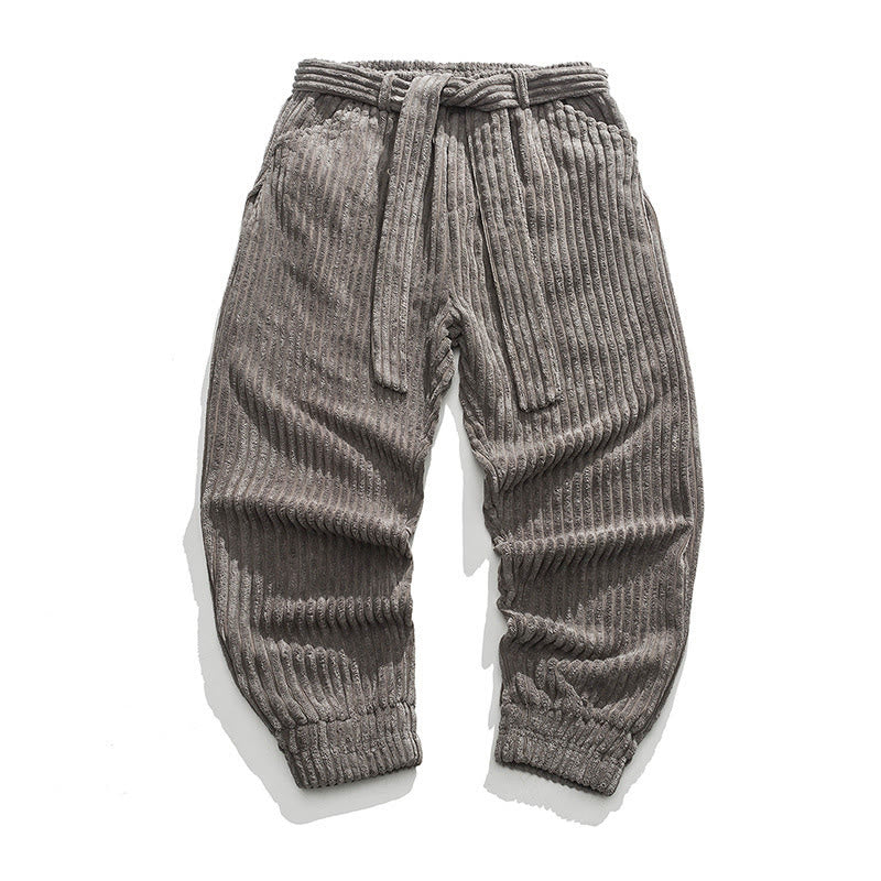 Buddha Stones Winter Solid Color Men's Ankle-Length Corduroy Pants With Pockets - DarkGray - US/UK/AU46，EU56 (5XL) - image 1