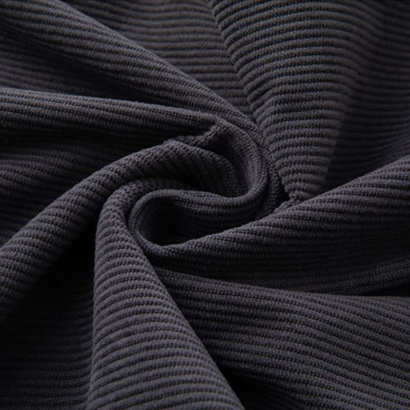 Buddha Stones Winter Men's Drawstring Plain Elastic Waistband Design Corduroy Pants With Pockets - image 4