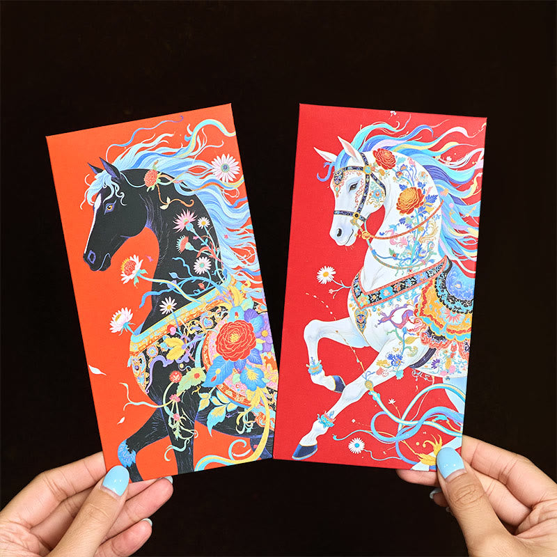 Buddha Stones 6pcs Colorful Chinese Red Envelope Year Of The Horse 2026 New Year - image 3