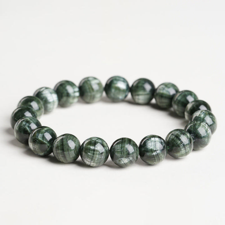 Buddha Stones Natural Seraphinite Round Emotional Balance Beaded Bracelet - Seraphinite(Wrist Circumference: 14-17cm) - 11mm - image 0