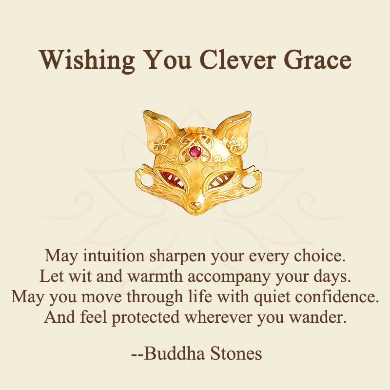 Buddha Stones "Wishing You Clever Grace" 24k Gold Plated Brass Fox Necklace Includes Gift Message Card - image 2