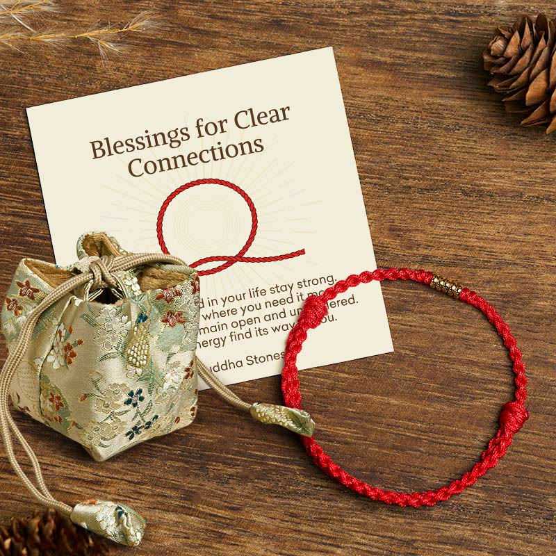 Buddha Stones "Blessings for Clear Connections" 925 Sterling Silver Lucky Golden Bead String Bracelet Anklet Includes Gift Message Card - Red - Anklet(Anklet Circumference 16-26cm) - Deluxe Gift Bag (+$9.59) - image 15