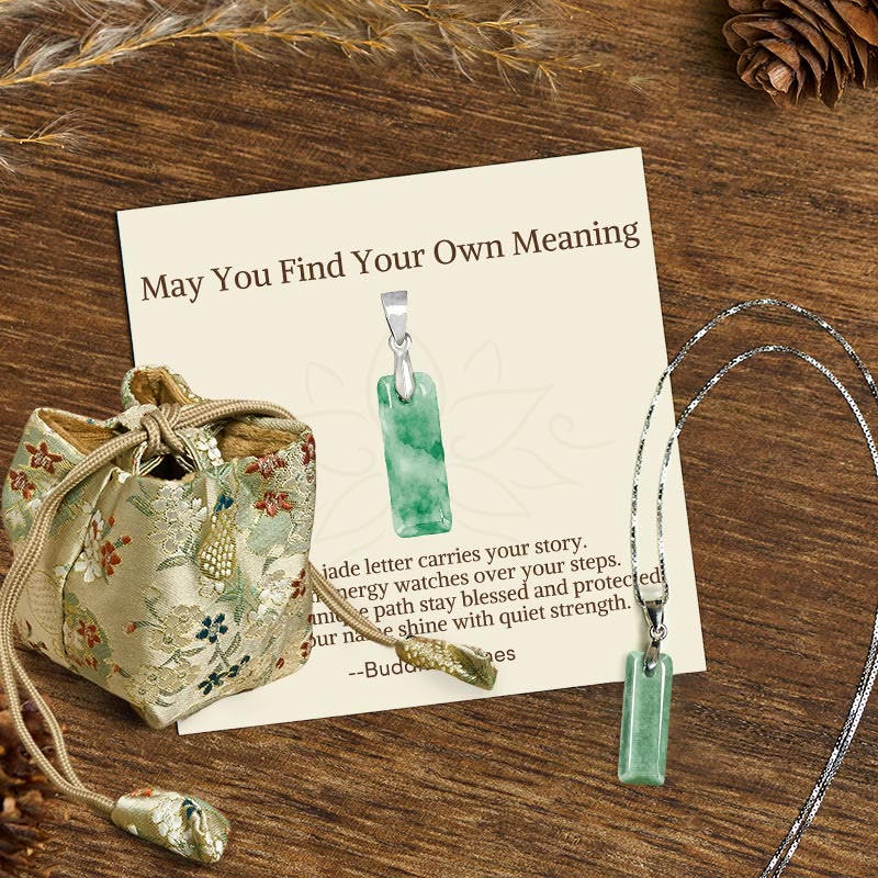 Buddha Stones "May You Find Your Own Meaning" Natural A-Z Letter Jade 925 Sterling Silver Chain Necklace Includes Gift Message Card - I - Titanium Steel Chain&Silver Chain(One Pendant) - Deluxe Gift Bag (+$9.59) - image 55