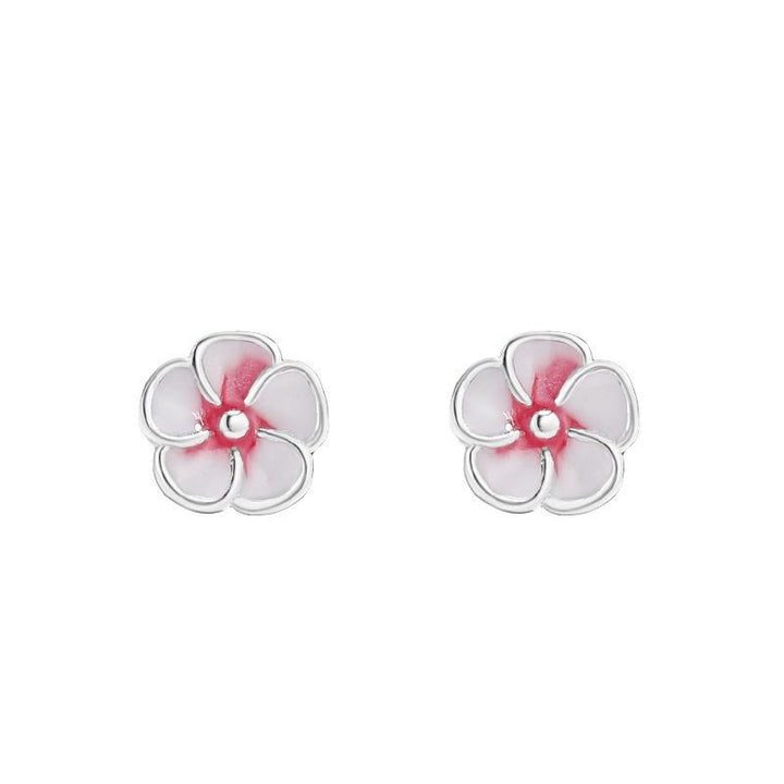 Buddha Stones 999 Sterling Silver Peach Blossom Blessing Earrings - image 2