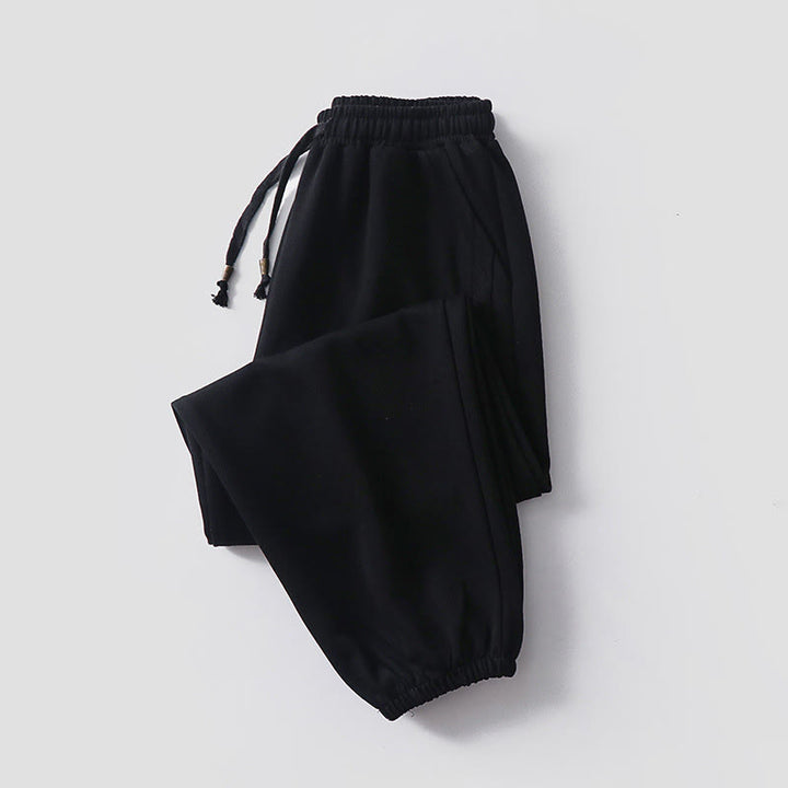 Buddha Stones Fall Winter Solid Drawstring Regular Fleece-Lined Elastic Waist Men's Cotton Harem Pants With Pockets - Black(Fleece Lined Version) - US/UK/AU54，EU64 (9XL) - image 12