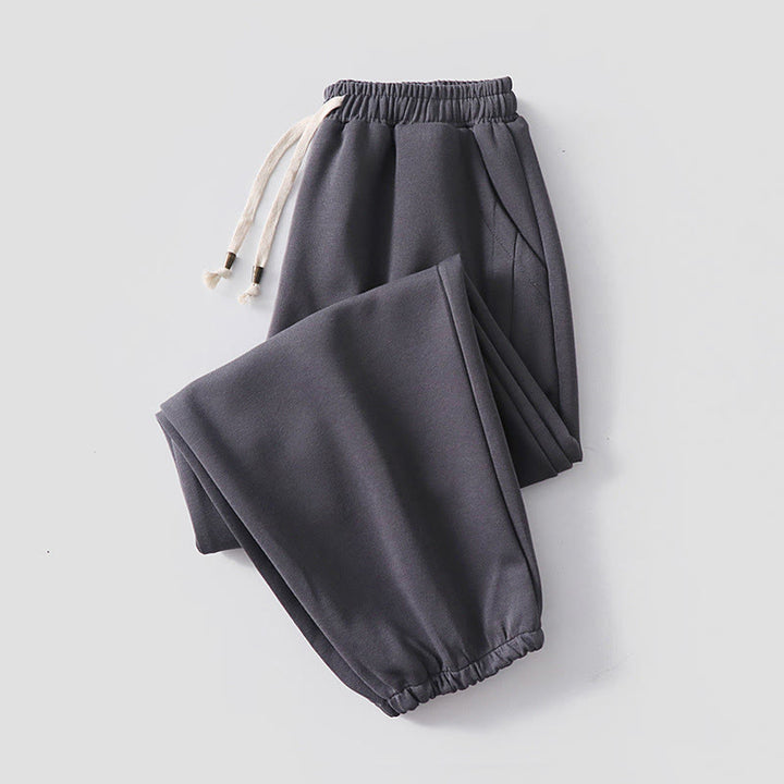 Buddha Stones Fall Winter Solid Drawstring Regular Fleece-Lined Elastic Waist Men's Cotton Harem Pants With Pockets - Dark Grey(Fleece Lined Version) - US/UK/AU54，EU64 (9XL) - image 11