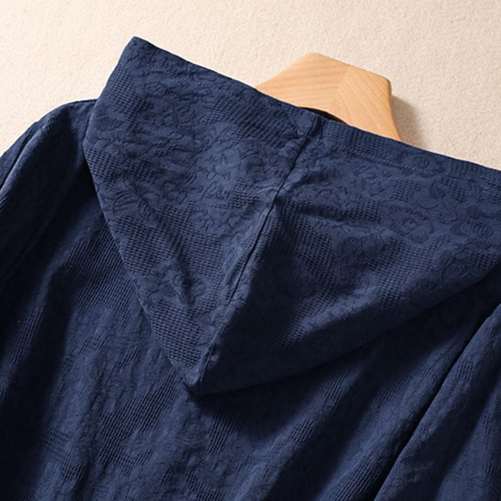 Buddha Stones Fall Jacquard Buttons Down Design Cotton Long Sleeve Women's Hoodie - image 3