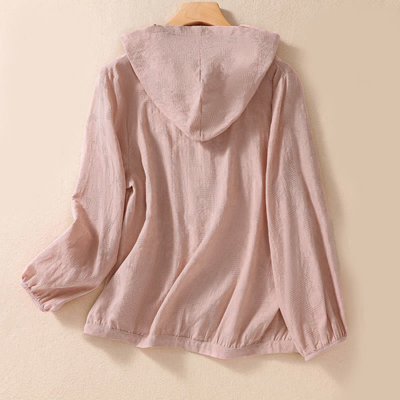 Buddha Stones Fall Jacquard Buttons Down Design Long Sleeve Women's Hoodie - image 9