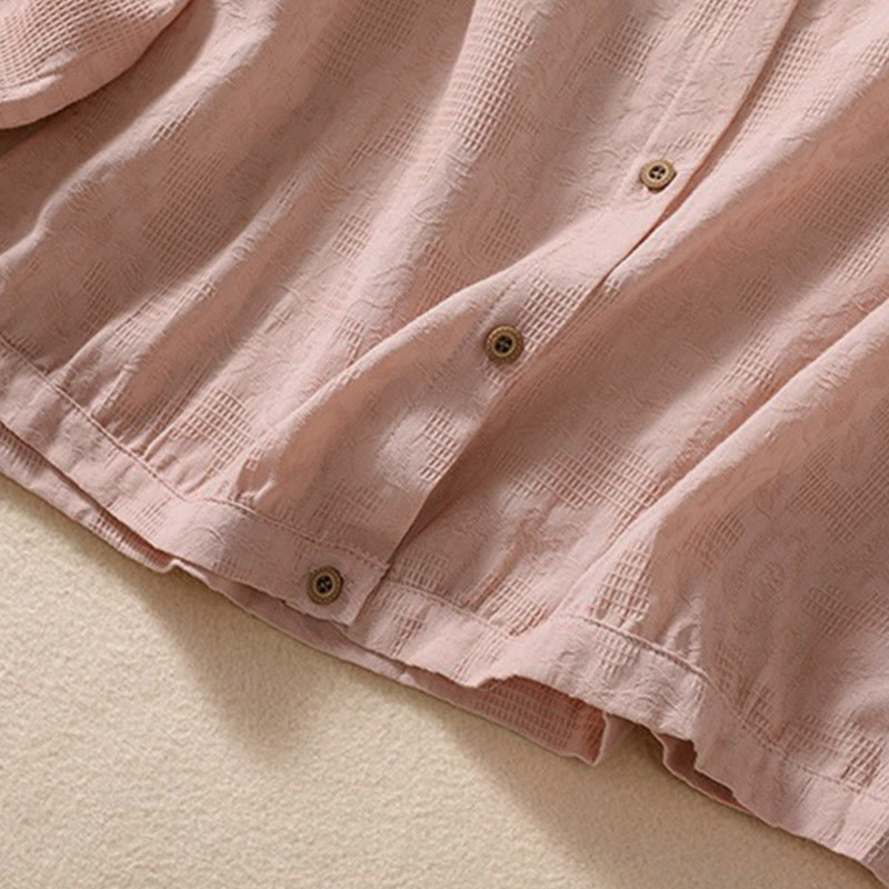 Buddha Stones Fall Jacquard Buttons Down Design Cotton Long Sleeve Women's Hoodie - image 14