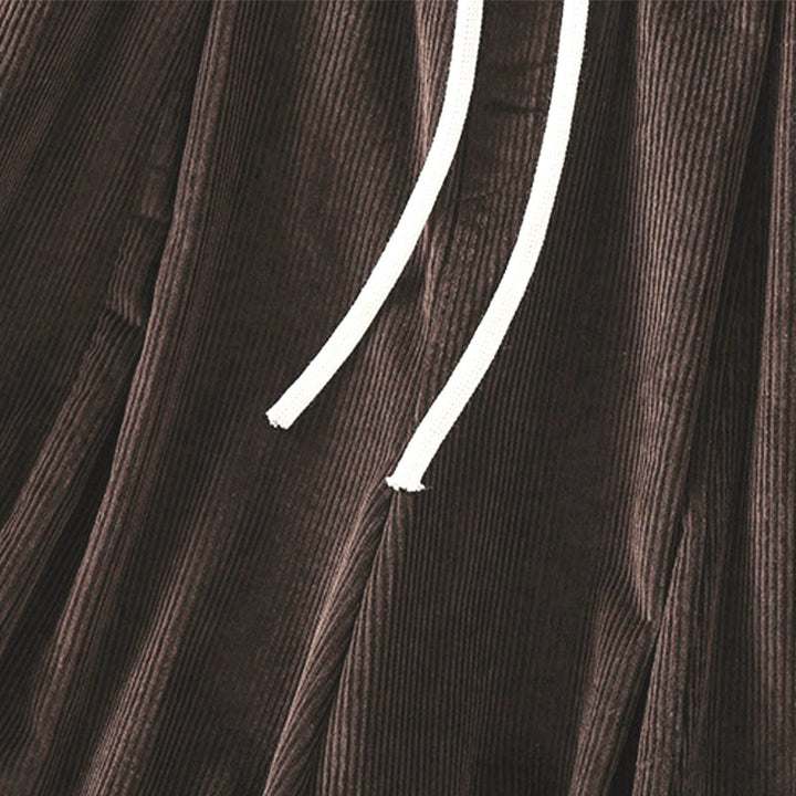 Buddha Stones Plain Elastic Waist Women's Cropped 7-8 Length Wide Leg Corduroy Pants - image 16