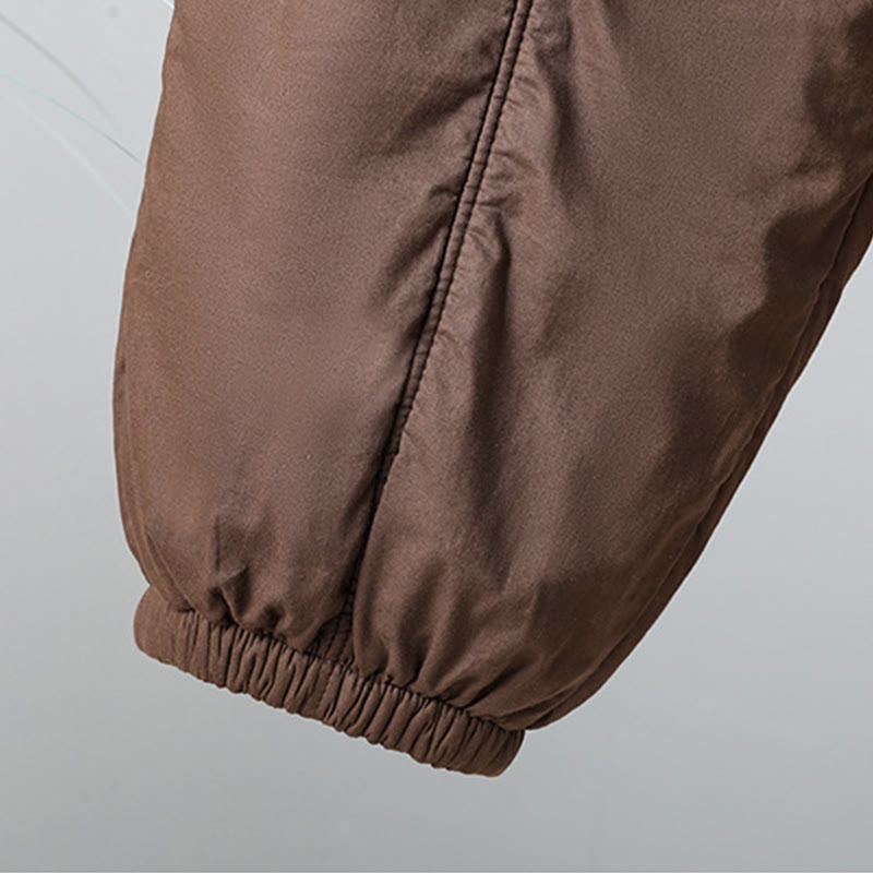 Buddha Stones Winter Elastic Waist Cotton Thermal Women's Cropped 7-8 Length Harem Pants With Pockets - image 7