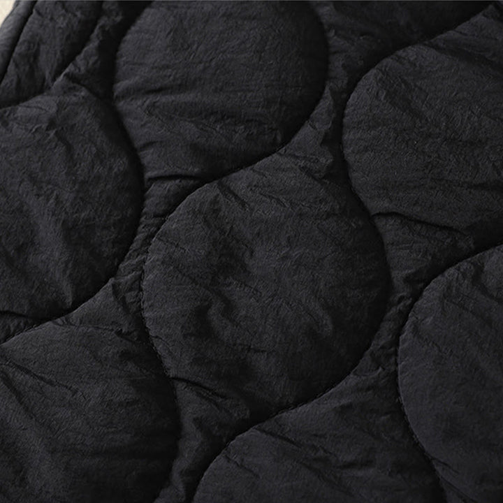 Buddha Stones Winter Curved Lines Elastic Waist Drawstring Patchwork Plaid Cotton Thermal Women's Pants With Pockets - image 4