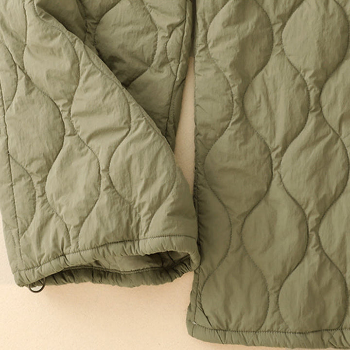 Buddha Stones Winter Curved Lines Elastic Waist Drawstring Cotton Thermal Women's Pants With Pockets - image 7