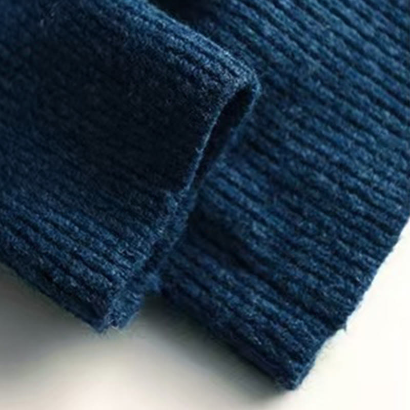 Buddha Stones Winter Solid Color Mock Neck Long Sleeve Women's Knitted Cotton Sweater - image 6