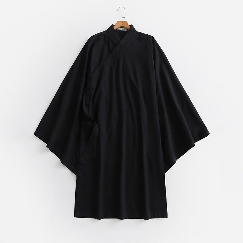 Buddha Stones Wudang Traditional Tai Chi Ceremony Long Wide Sleeve Men's Taoist Long Robe - Black - US/UK/AU54，EU64 (9XL) - image 0