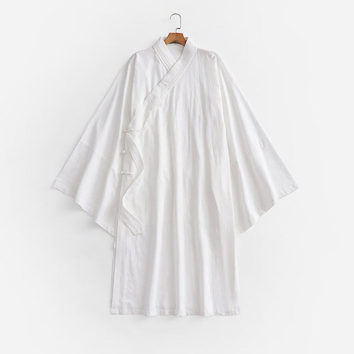 Buddha Stones Wudang Traditional Tai Chi Ceremony Long Wide Sleeve Men's Taoist Long Robe - White - US/UK/AU54，EU64 (9XL) - image 2