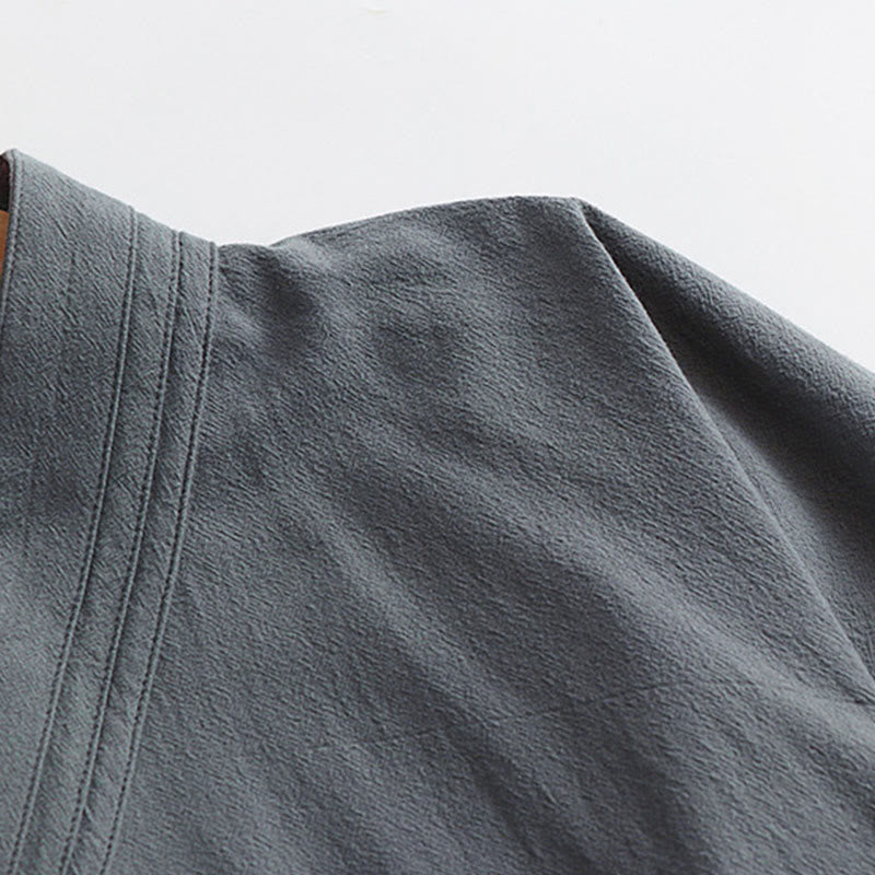 Buddha Stones Wudang Traditional Tai Chi Ceremony Three Quarter Sleeve Men's Taoist Long Robe - image 8