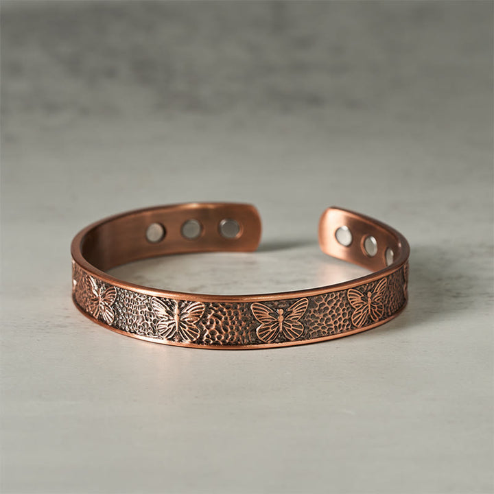 Buddha Stones Copper Open Butterfly Balance Self Care Adjustable Cuff Bracelet Bangle - Copper(Wrist Circumference: 15-17cm) - image 0