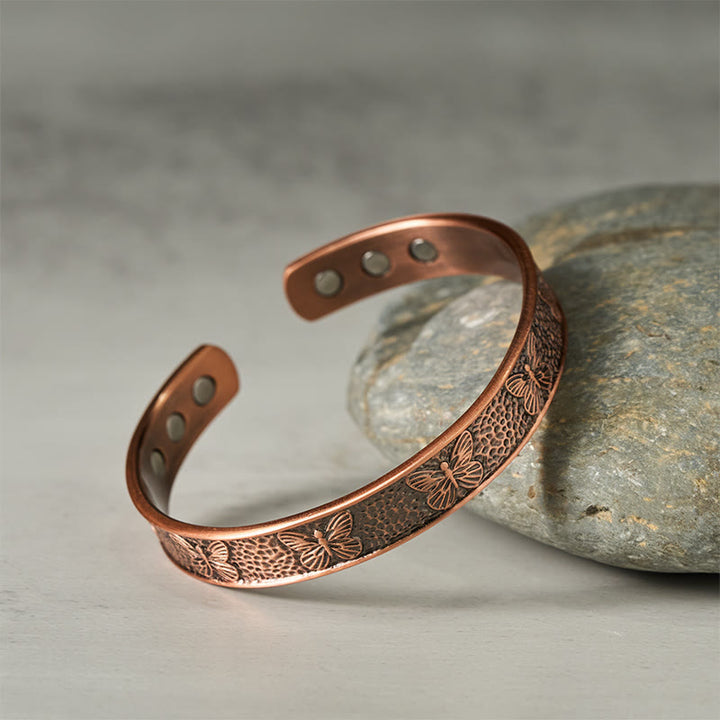 Buddha Stones Copper Open Butterfly Balance Self Care Adjustable Cuff Bracelet Bangle - image 1