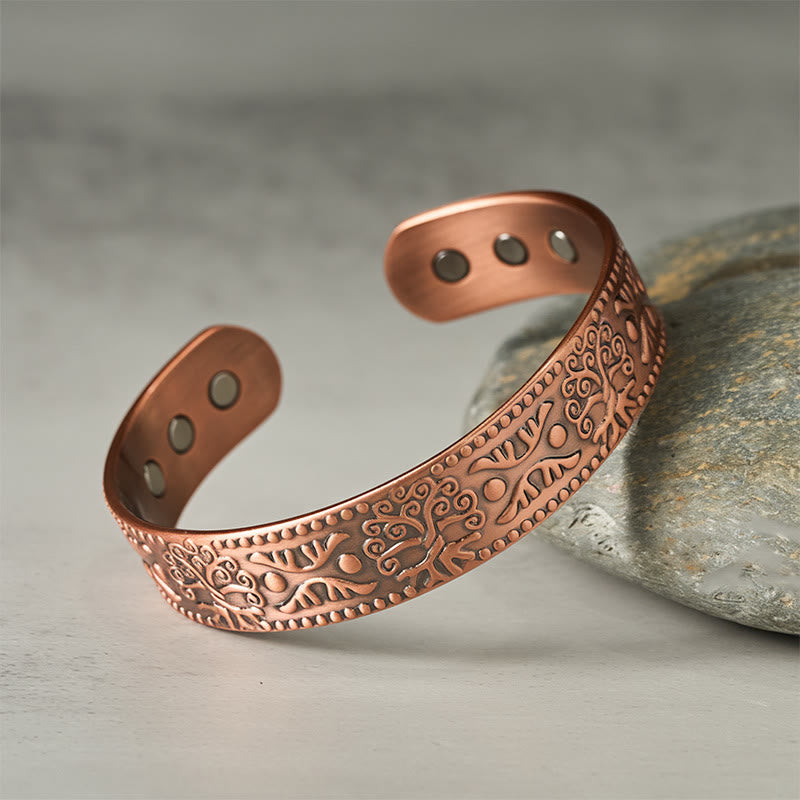 Buddha Stones The Tree Of Life Copper Open Self Care Luck Bracelet Bangle - image 1
