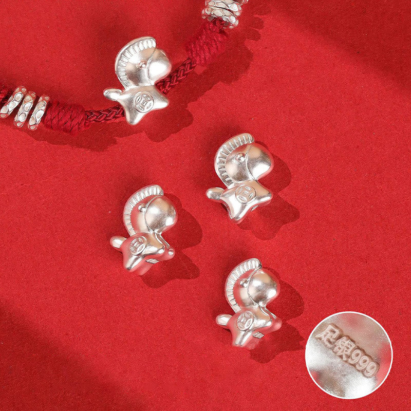 Buddha Stones 999 Sterling Silver Year Of The Horse Freedom String Bracelet - image 12