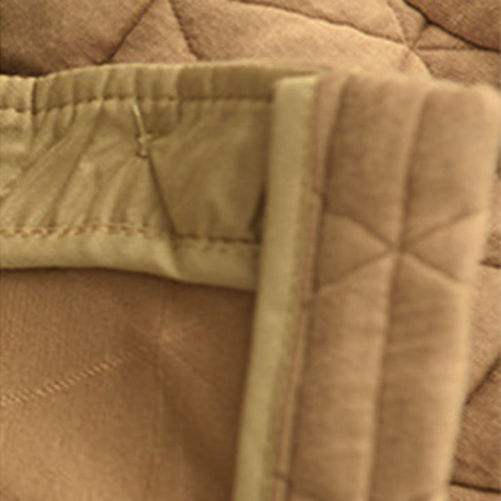 Buddha Stones Winter Cotton Long Sleeve Diamond Pattern Women's Thermal Jacket With Pockets - image 13