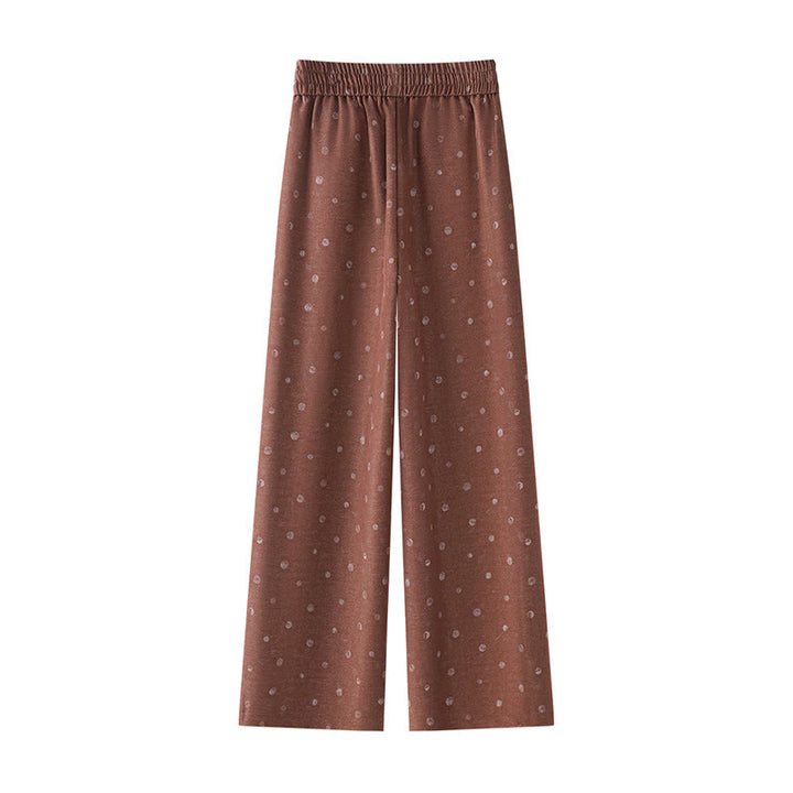 Buddha Stones Casual White Dots Pattern Polyester Women's Wide Leg Pants With Pockets - image 6