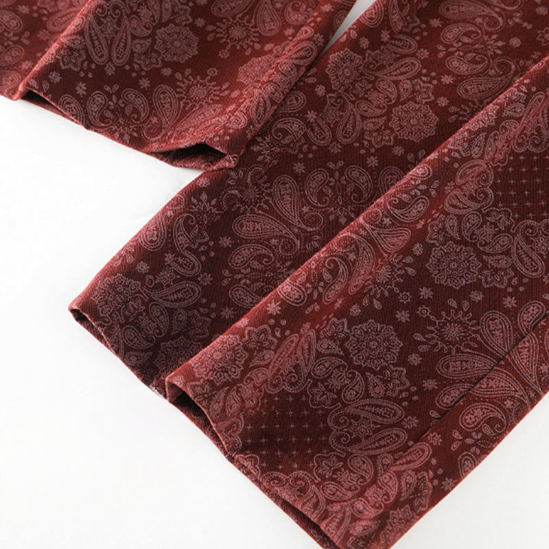 Buddha Stones Casual Floral Pattern Polyester Women's Wide Leg Pants With Pockets - image 11