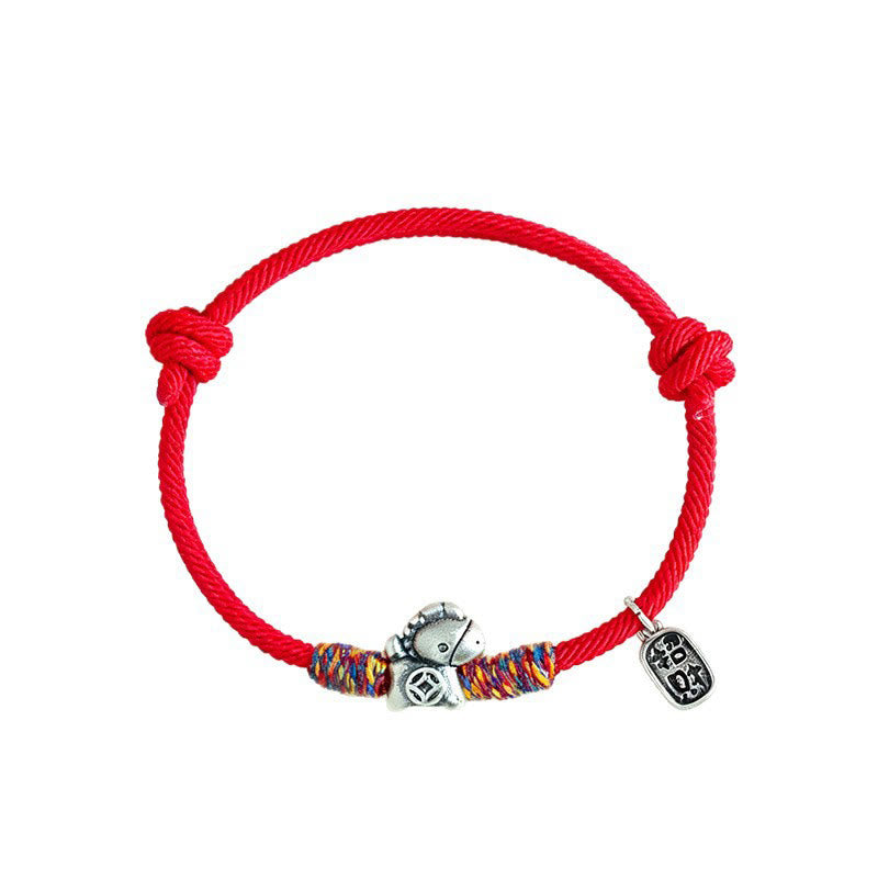 Buddha Stones 999 Sterling Silver Year Of The Horse Fu Character Attract Fortune String Rope Luck Bracelet - image 13