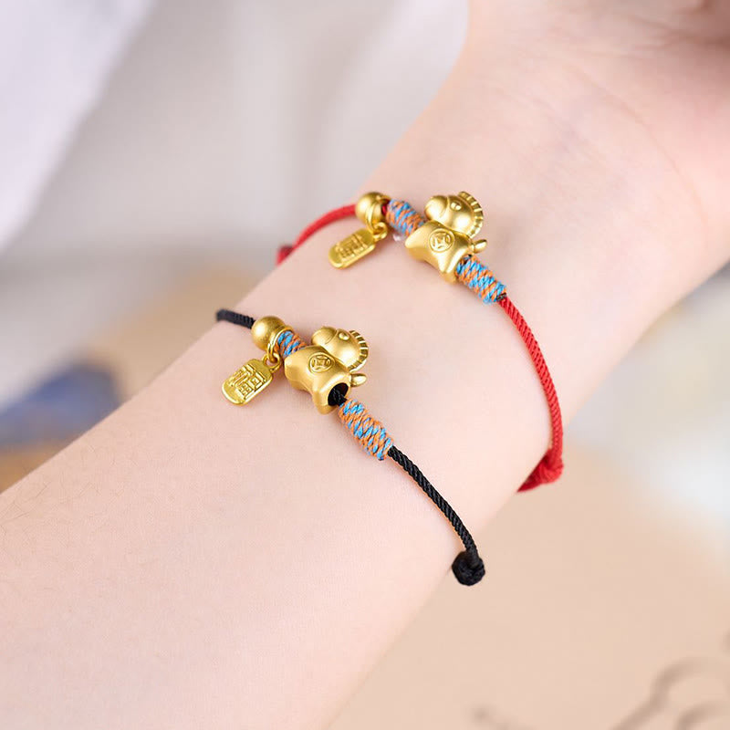 Buddha Stones Year Of The Horse Fu Character Handwoven String Luck Connection Bracelet - image 11