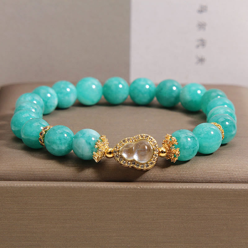 Buddha Stones Gourd Design Amazonite Stone Healing Confidence Beads Bracelet - Amazonite(Wrist Circumference: 15-18cm) - image 0