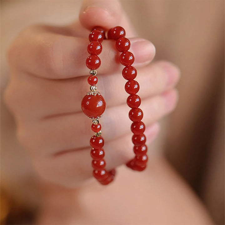 Buddha Stones Double Wrap Red Agate Beaded Self-acceptance Confidence Bracelet - image 5