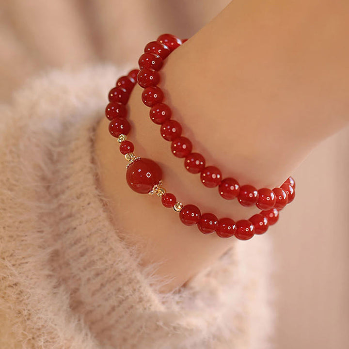 Buddha Stones Double Wrap Red Agate Beaded Self-acceptance Confidence Bracelet - image 2