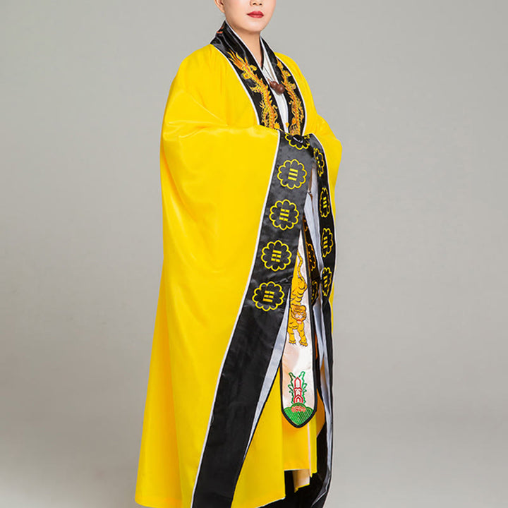 Buddha Stones Wudang Embroidery Dragon Tiger Long Wide Sleeve Unisex Taoist Robe Kimono For Qigong Ceremony - image 7