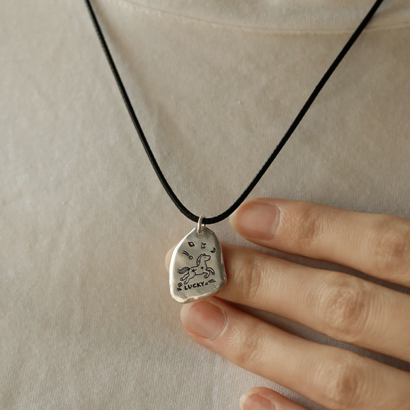Buddha Stones 999 Sterling Silver Lucky Horse Charm Year Of The Horse 925 Sterling Silver Chain Blessing Necklace Pendants - image 11