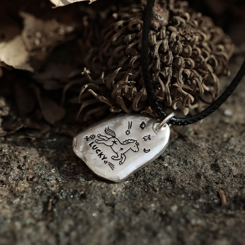 Buddha Stones 999 Sterling Silver Lucky Horse Charm Year Of The Horse 925 Sterling Silver Chain Blessing Necklace Pendants - image 12