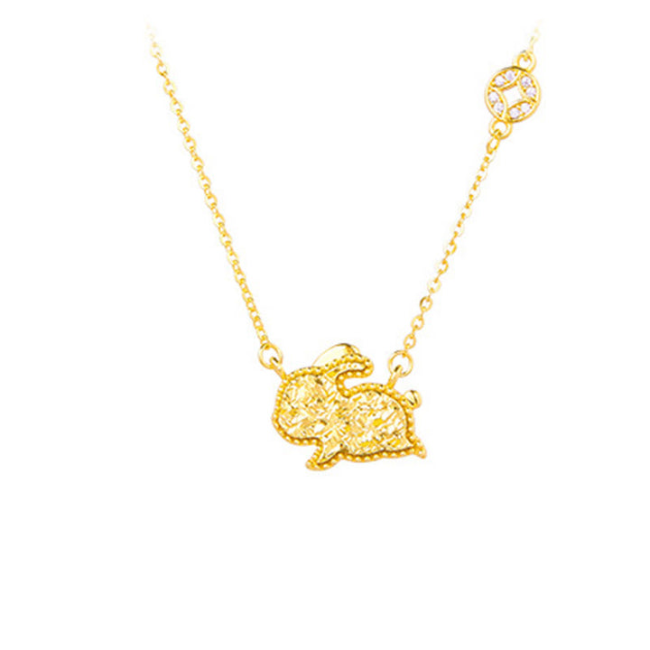 Buddha Stones Year Of The Horse Chinese Zodiac 925 Sterling Silver Coin Design Blessing Chain Necklace Pendants - Rabbit - Silver(Blessing ♥ Protection) - image 17