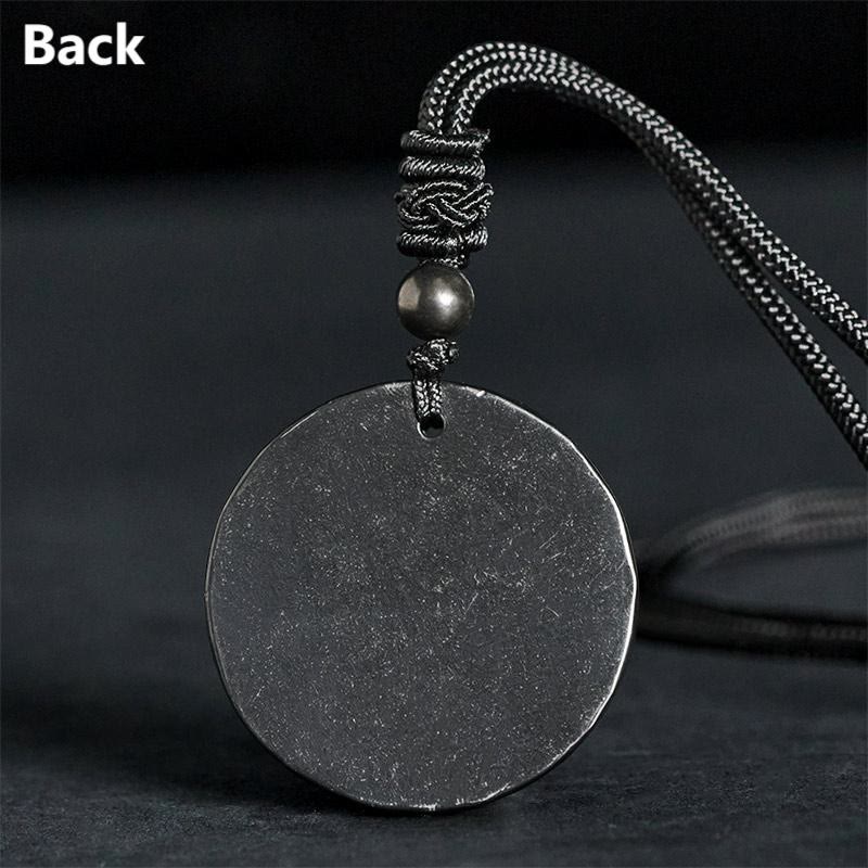 Buddha Stones Flower of Life Carving Design Authentic Shungite Stone Protection Necklace Pendant - image 12