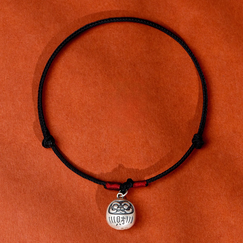 Buddha Stones Silver Attract Fortune Fu Character Pendant Red String Luck Adjustable Cats Small Dogs Pet Collar - Black Rope - Attract Fortune - 50-65cm - image 9