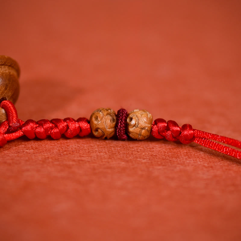 Buddha Stones Red String Peach Wood Bead Bell Strength Adjustable Cats Small Dogs Pet Collar - image 9