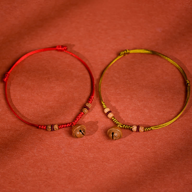 Buddha Stones Red String Peach Wood Bead Bell Strength Adjustable Cats Small Dogs Pet Collar - image 17