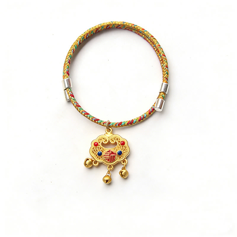 Buddha Stones Handmade String Alloy Luck Blessings Adjustable Cats Small Dogs Pet Collar - Silvery - 20-30cm - image 3