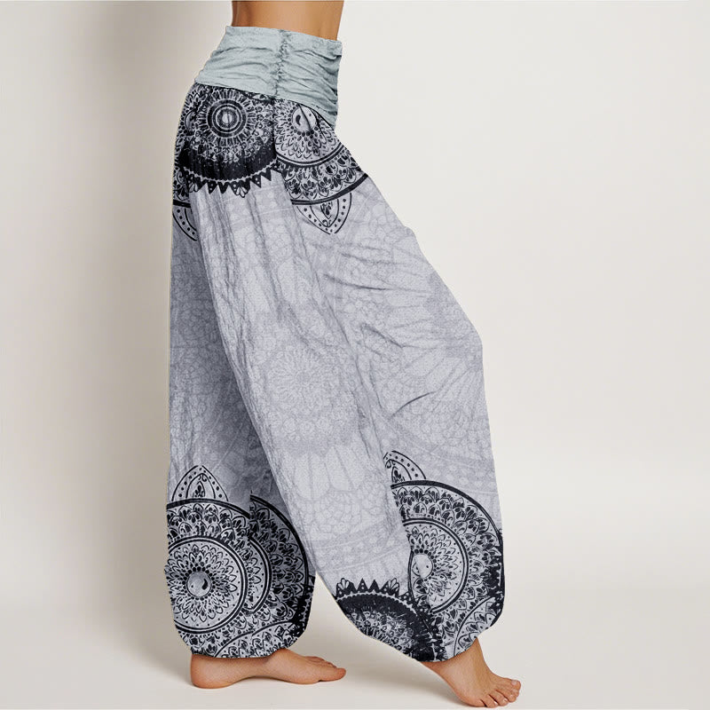 Buddha Stones Pure Cotton Circular Mandala Design Women's Elastic Waist Harem Pants - image 11
