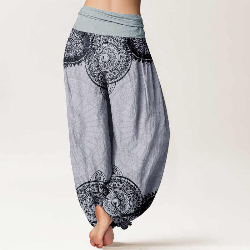 Buddha Stones Pure Cotton Circular Mandala Design Women's Elastic Waist Harem Pants - image 10