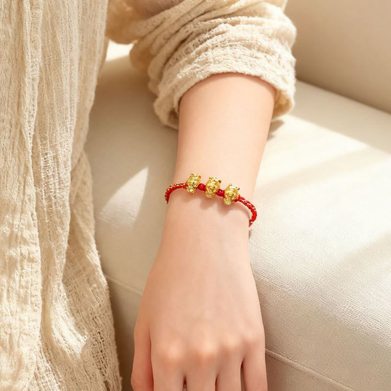 Buddha Stones Fu Character 999 Sterling Silver Year Of The Horse Prosperity Red String Bracelet - image 3