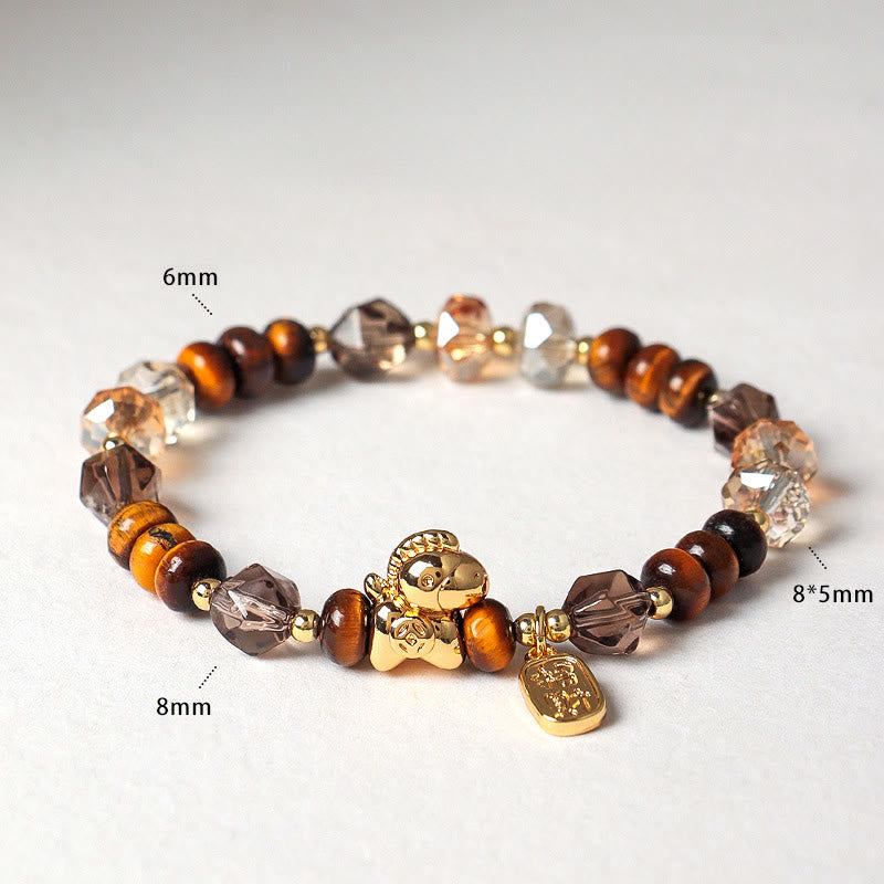 Buddha Stones Tiger Eye Ice Obsidian Pearl Year Of The Horse Lucky Fortune Prosperity Bracelet - Tiger Eye Ice Obsidian(Wrist Circumference: 14-15cm) - image 11