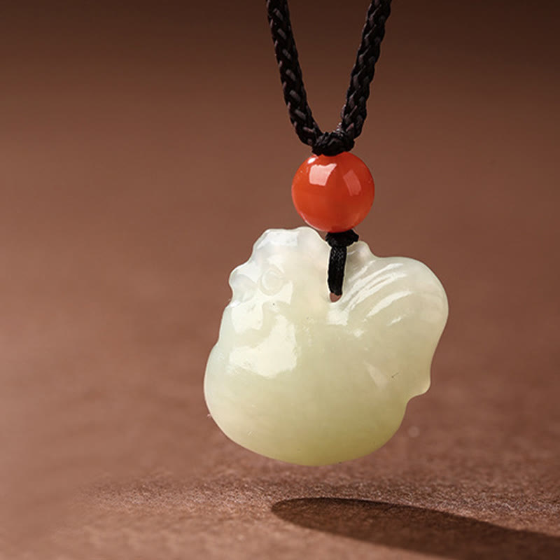 Buddha Stones Chinese Zodiac Year Of The Horse Jade South Red Agate Prosperity Necklace Pendants - Rooster - image 25