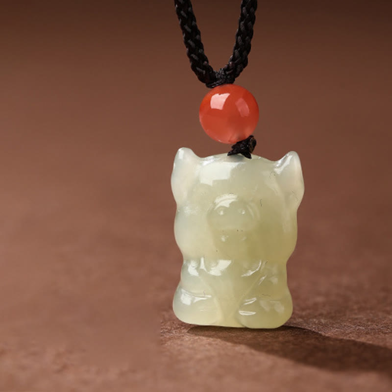 Buddha Stones Chinese Zodiac Year Of The Horse Jade South Red Agate Prosperity Necklace Pendants - Pig - image 27